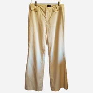 VTG Y2k Banana Republic Linen Blend Wide Leg Pants Size 8 Safari Resort Boho